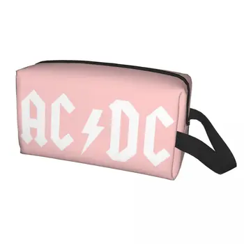 Custom Heavy Metal AC DC Reisi Kosmeetika Kott Naiste Vintage Rock Tualett-Meik Korraldaja Lady Ilu Säilitamine Dopp Komplekt