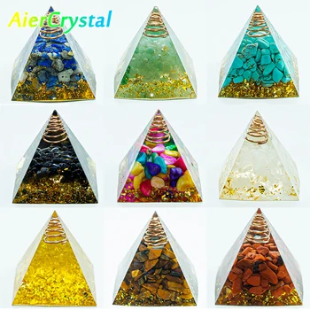 Energia Püramiid Orgonite Reiki Tervendav Looduslik Ametüst Quartz Crystal Tšakra Vahend Kaunistused 1.57 tolline Püramiid Käsitöö Home Decor