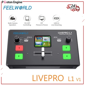 FEELWORLD LIVEPRO L1 V1 Multi-Vormingus Video Mikser Vahetaja 4xHDMI Sisendid Kaamera Tootmise USB3.0 Live Streaming Youtube