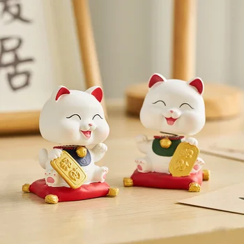 Feng Shui Vaik Õnn Kassi Kuju Armas Kodu Decor Õnnelik Kass Ornament Mini Maneki Neko Figuriin Esteetiline Kunst Desktop Käsitöö
