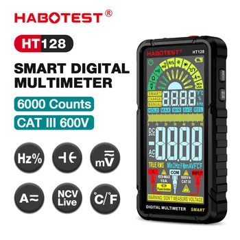HABOTEST HT128 Laetav Professionaalne Digitaalne Multimeeter Mitte-kontakti Pinge Tester AC/DC Voltmeeter LCD Ekraan Praeguse Tester