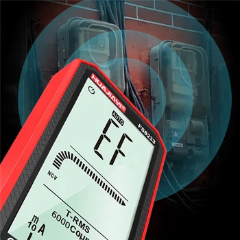HUAJIAYI FS8233 Digitaalse Smart Multimeeter Transistori Testijad 6000 Loeb True RMS Auto Elektrilise Mahtuvuse Mõõtja (Punane)