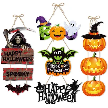 Halloween Pool Decors Kõrvits Ghost Bat Uks Rippus Pendents Nõid Müts Komm Või Vemp Ukse Ripats Happy Halloween Päev Decor