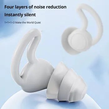 Helikindlad Kõrvatropid Kolme Kihi Valge Silikoon Kõrvatropid Veekindel Ujumine Kõrvaklappidega Magada Müra Vähendamine