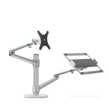 Hot müük reguleeritav desk mount monitor konsool, dual monitor arm ja laptop stand omanik