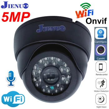 JIENUO 5MP Wifi IP Kaamera Kuppel Must HD Cctv Järelevalve Infrapuna Öise Nägemise Onvif 1080P Audio-Video-Wireless Home Cam CamHi