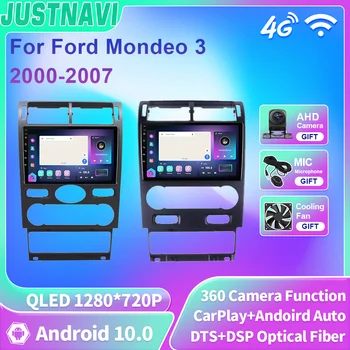 JUSTNAVI QLED autoraadio Stereo Multimeedia Video Autoradio Ford Mondeo 3 2000-2007 Mängija Android 10 Navigatsiooni GPS Carplay