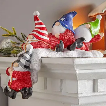Jõulud Kaunistused Gnomes Jõuluvana Jõuluvana Riiul Sitters Kujukeste Home Office Tabel Vaik Kujud Kaunistused Laekuva Figuriin