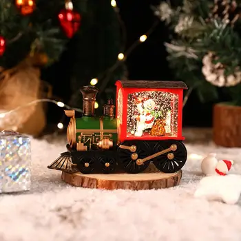 Jõulud Kaunistused Puhkus Suveniiride Ornament Võluv Vett täis Jõulud Rongi Ornament Lumememm/santa Claus Led Pidulik