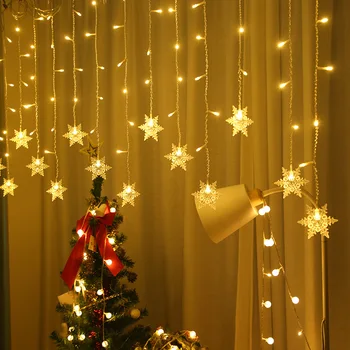 Jõulud Lumehelbed String LED Tuled Vilkuma Haldjas Kardin Tuled Veekindel Puhkus Pool Pulm Xmas Teenetemärgi