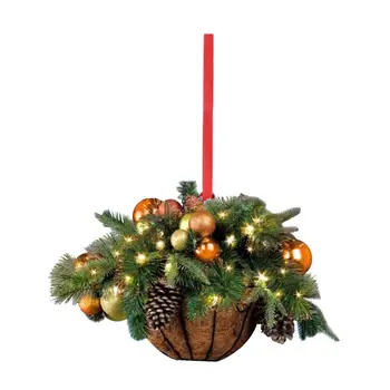Jõulud Rippuvad Ostukorvi Korduvkasutatavad Xmas Tree Ornament Ripats 5tk Jõulud Rippus Puust Korvi kaelapaela kinnitamine Kunstlik Roheline