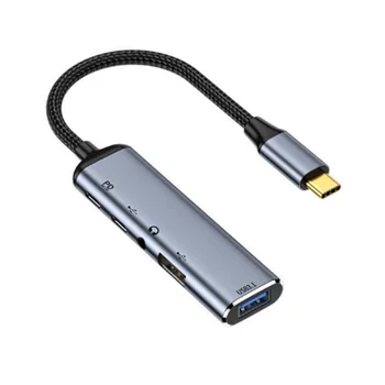 Kaasaskantav USB-3.1 Tüüp-C keskus HDMI-ga Ühilduv Multi Splitter Adapter 4K Thunderbolt-3 USB-C keskus PC (Y003)