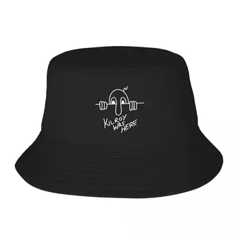 Kilroy Oli Siin (valged tähed ja must taust) Kopp Müts vaht pool mütsid Golf Müts Mees Tupsu Müts armas Müts Meeste Naiste