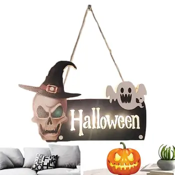 Kolju Pärjad Esi Ukse Halloween Välisuks Märk, Led Ripats, Lihtne Kaunistada Halloween Õhkkond Kodus Veranda