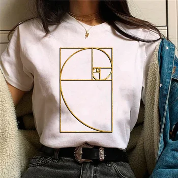 Kuldne Suhe Püha Fibonacci Spiraal t-särgid naistele Jaapani disainer koomiline t-särgid naine koomiline naljakas 2000ndate riided