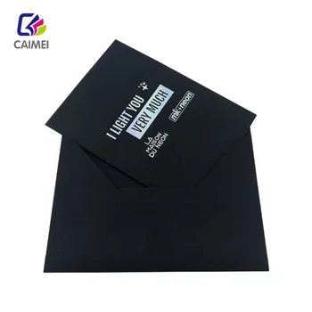 Kõrge Kvaliteediga Luksuslik Custom Paber-Must Ümbrik Visiitkaardi Trükkimine Logoga Postkaardid