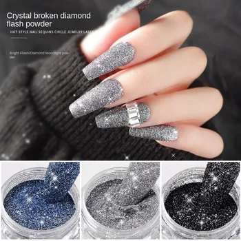 Küünte Purustatud Kristall Teemant Pulber Micro Diamond Plahvatus Sädelev Pulber Küünte Ehted Säravad Starlight Peen Pulber Litrid