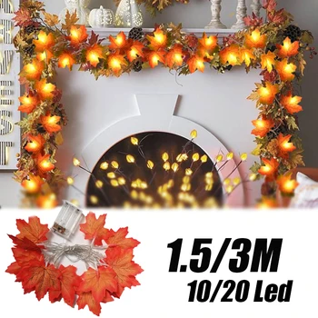 LED Light Kunstlik Vaher Lehed Valgus String Haldjas Vanik Jõulud, Thanksgiving Teenetemärgi Halloween Pool Ornament