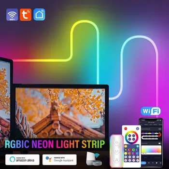 LED Smart Neoon Valgus, 12V RGBIC Neoon Valgus Baar APP Kontrolli Muusika Sünkroonimine TV Ahju Mäng Tuba Magamistuba