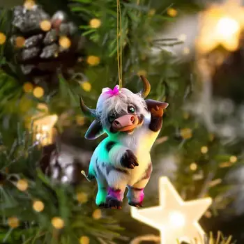 Lehm jõuluehe Vastupidav Lehm Ripats okstega Võluv Lehm-teemastatud jõulukaunistused Puude jaoks Osapooltele