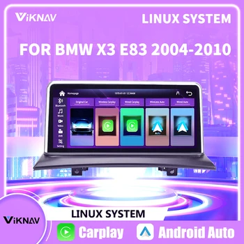 Linux Auto raadio Traadita CarPlay BMW X3 E83 2004-2010 Android Auto Auto Multimeedia raadio iDrive traadita carplay