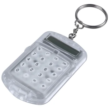 Läbipaistvast Plastikust Korpus 8-Kohaline Elektrooniline Mini Kalkulaator w Võtmehoidja