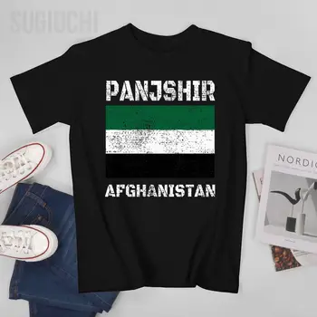 Meeste Panjshir Lipu Afganistani Afganistani Tshirt Tees O-kaelus T-Särgid Naised, Poisid, 100% Puuvill Lühike T-Särk Unisex Kõik Aastaajad