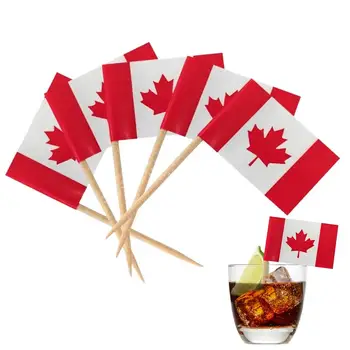 Mini Kanada Lipu CA Riik Hambaork Lipud Cupcake Toppers Lipu Väikesed Lipud Korjab Pool DecorationCocktail Stick