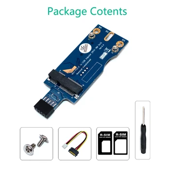 Mini PCI-E USB Adapter SIM-kaardi Pesa WWAN/LTE Moodul(Vertikaalne paigaldus) teisendab 3G/4G wireless Mini-Card