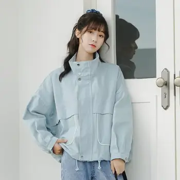 Mõõdus Jope Naine 2023 aasta Sügisel Streetwear korea Stiilis Mantel Harajuku Jope Naistele Zip Up Uus Outerwears Windbreaker