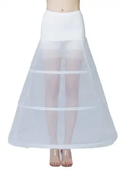 Naiste Petticoat Crinoline Pikk-line Underskirt Tülli Poole Tõsta koos Hoops Pulmad Pruudi Õhtu Kleit Cosplay