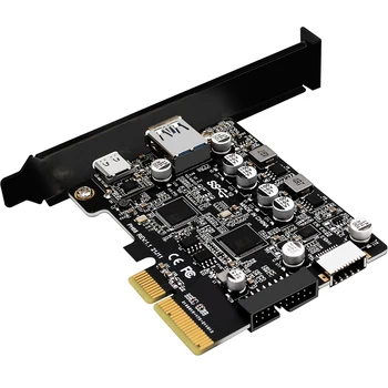 PCIE 3.0 USB-3.2 Laiendamise Kaart 10Gbps Adapter C-Tüüpi Sadama Ees TypeE Converter Kaardi 19P 20P Täis Liides