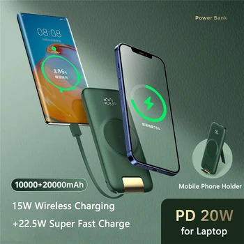 Power Bank 20000mAh Kiire Qi Juhtmevaba Laadija Powerbank iPhone 14 Samsung Xiaomi PD 22.5 W, Kiire Laadimine Poverbank Kaabel