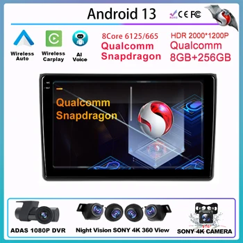 Qualcomm Android Audi A4 II 2 B6 III 3 B7 2000 - 2009 S4 2002 - 2008 RS4 2005 - 2009 Navigatsiooni Auto GPS Pea Cam HDR QLED 5G