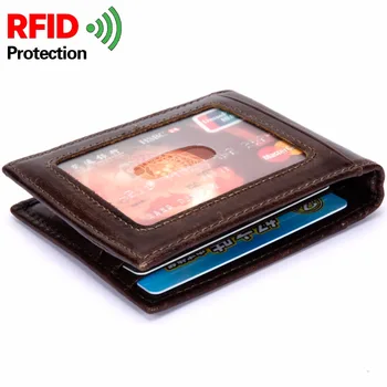 RFID Varguse eest Kaitsta Meeste Rahakotid Ehtne Lehma Nahast Rahakotid Bränd Mündi Taskust Rahakott Kaardi Omanik Mood rahakott