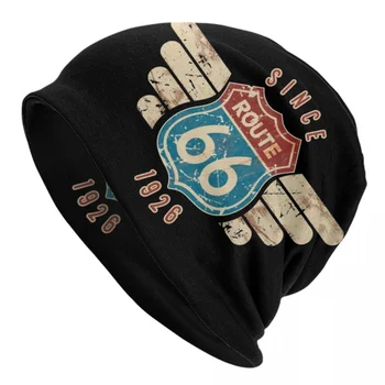 Route 66 Märk Alates 1926 Kapoti Mütsid Lahe Koo Müts Naistele Meeste Talvel Soe Ema Maantee Skullies Beanies Mütsid