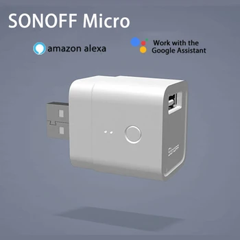 SONOFF Mikro-5V Wifi-USB-Smart-Adapter, Smart Home eWelink APP Kaugjuhtimispult ühildub Alexa Google ' i Kodu Hääl Assistent