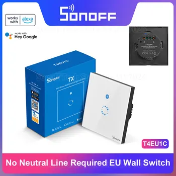 SONOFF T4EU1C WiFi Smart Touch Wall Lüliti Nr Neutraalne Traat Vaja Kaugjuhtimispuldi kaudu eWeLink Toetada Alexa Google ' i Kodu IFTTT