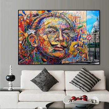Salvador Dali Portree Lõuend Graffiti, Kunst, Plakat, Õli Maalid Print Lõuend Abstraktse Seina Art Pilte elutuba Decor