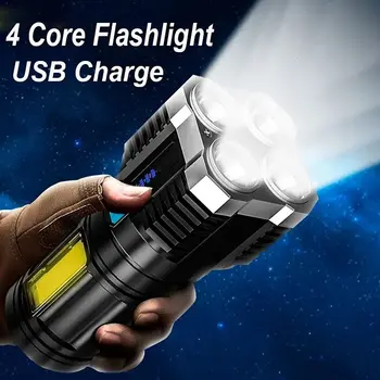 Suure Võimsusega LED-Taskulambid COB Tugev Külg Kerge Väljas Kaasaskantav Kodu Tõrvik USB Laetav Taskulamp Laterna Lamp