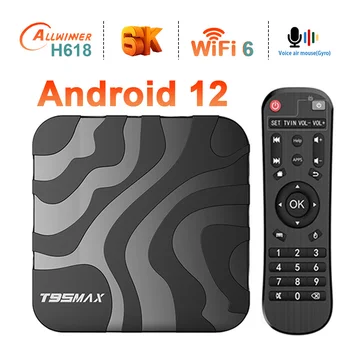T95 MAX H618 Smart TV Android 12 H618 Quadcore 6K HD 2.4 G & 5G Wifi Dual 2 GB 16 GB Set Top 4GB 32GB Mms Smart Player