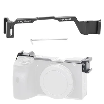 Topelt Külma Kinga Mount Ümberpaigutamine Plaat Sony Alpha A6400 Kaamera Vlog Rig Mikrofoni või Välgu Valgust Lisada