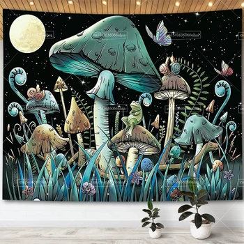 Trippy Konn Seene Vaip, Kuu, Tähed Tapestry Värvikas Madu Teod Seinavaibad Seina Riputamise Eest Magamistuba Esteetiline Taustapildid