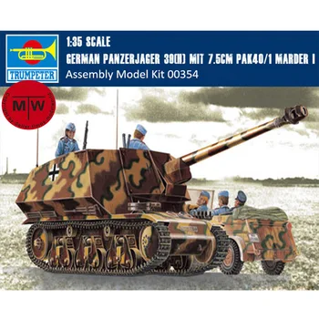 Trumpeter 00354 1/35 Mõõtkavas saksa Panzerjager 39(H) mit 7.5 cm Pak40/1 Marder I Sõjalise Plastikust Assamblee Model Kits
