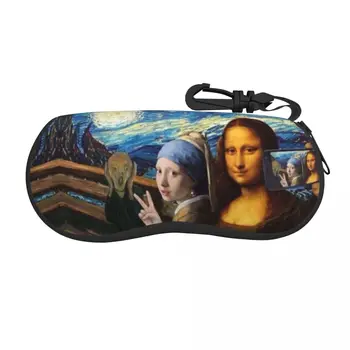 Tähine Öö, Mona Lisa Ja Vincent Van Gogh Prillidega Prillid Juhul Naised Mehed Pehme Kunst Maali Päikeseprillid Kaitsev Kott