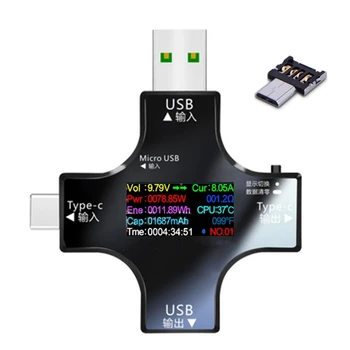 Tüüp-C USB Power Meter 2 in 1 Digitaalne Multimeeter Praegune Tester Arvesti