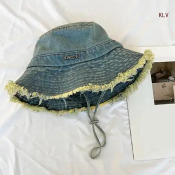 Väljas Teksad Kopp Müts, millel on Reguleeritav Lõua Tross Kulunud Disain Kopp Müts Summer Sunproof Kalamees Müts Täiskasvanud