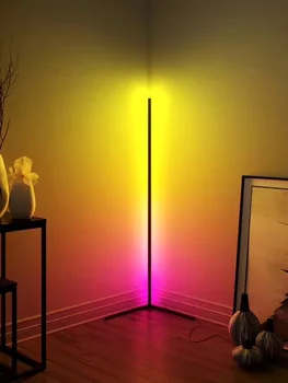 Värvi muutmine põranda lamp taust ümbritseva valgusega kaunistamiseks RGB värviline puldiga elutuba
