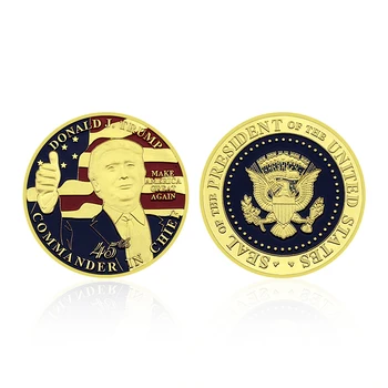 ÜHENDRIIKIDE 45. Presidendiks Donald Trump kuldmünt Ülemjuhataja Medal, Käsitöö, Kingitus, Ehteid, Suveniiri