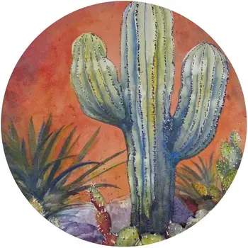 Ümmargune Metallist Tina Märk,Painted Desert Kaktus Kaktus Kunsti,Retro Metallist Ring Tina Märke Decor Seina Art Plakatid Kingitusi Ukse